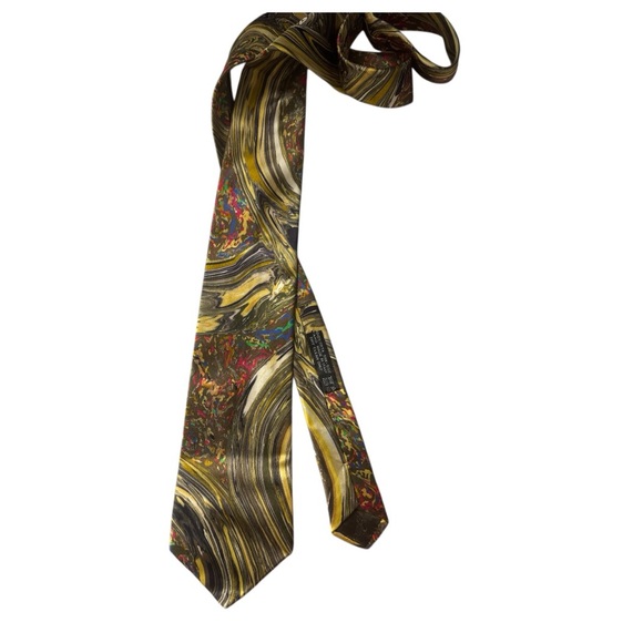 Brioni Silk Tie Made in Italy Watercolor Swirl Style - Picture 7 of 8